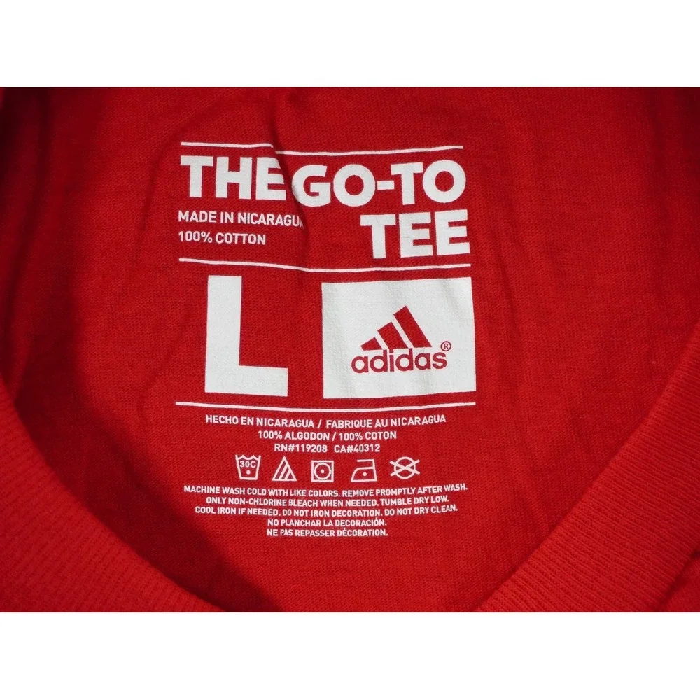 Adidas Shirt‎ Mens Large 76ers Philadelphia Red Short Sleeve Crew Neck